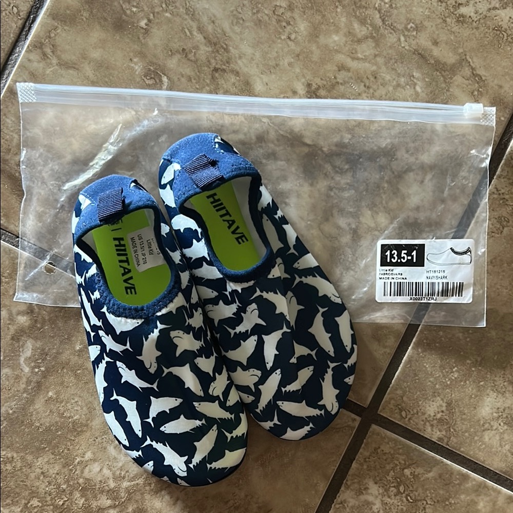 Blue and White Shark Water Shoes